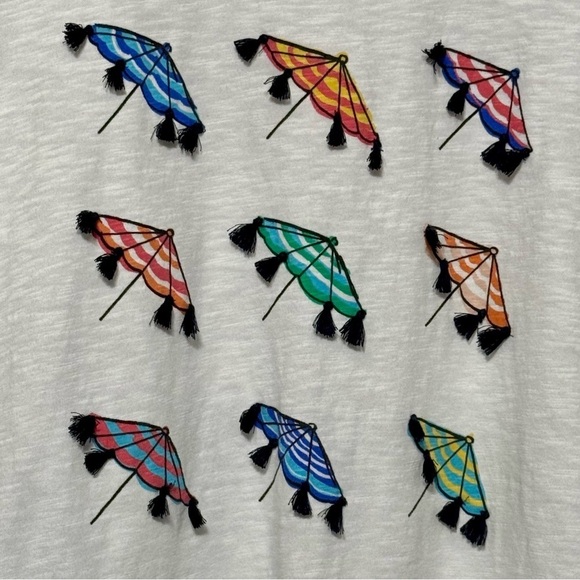 Talbots Beach Umbrella Tassel Cute Novelty Cotton Tee size 1X - Picture 5 of 7